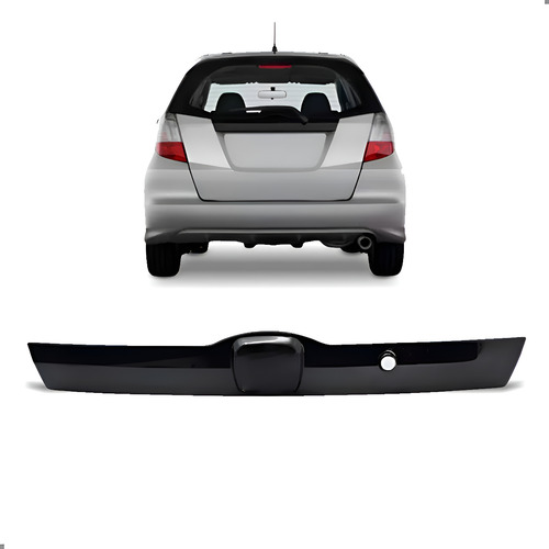 Régua Friso Da Tampa Traseira Fit 2009 A 2014 Black Piano