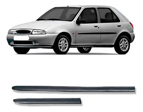 Jogo Friso Borrachão Para Fiesta 4pts 1996 A 1999 4pcs Preto