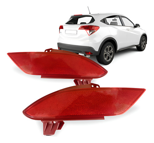 Par Refletor Parachoque Traseiro Hrv 2015 2016 Preto