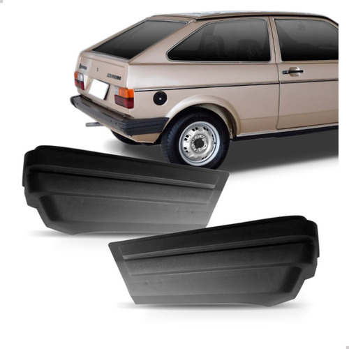 Par Polaina Parachoque Traseira Gol 1984 1985 1986 Preta