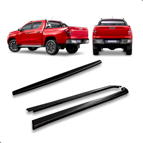 Kit Protetor De Borda Lateral E Tampa Para Titano 2024 2025 Preto