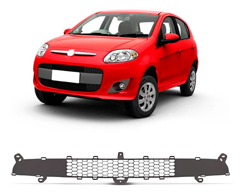 Grade Parachoque Palio Attractive 2013 A 2016 Superior Cinza Preto Fosco