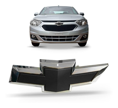 Emblema Grade Dianteira Cobalt 2016 A 2019 Black Piano