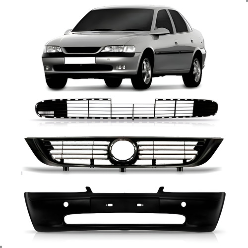 Kit Parachoque E Grades Vectra 1997 1998 1999 Preto Preto
