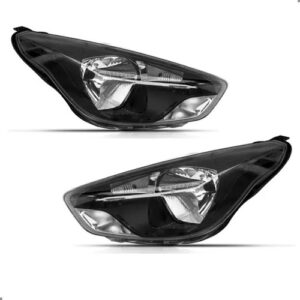 Kit Frente Para Ford Ka 2015 A 2018 Par Farol Mascara Negra Preto