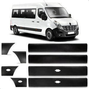 Kit Frisos Lateral Para Renault Master 2013 A 2018 8 Peças Preto