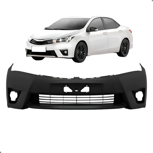 Parachoque Dianteiro Para Corolla 2014 2017 Preto Com Furo Preto