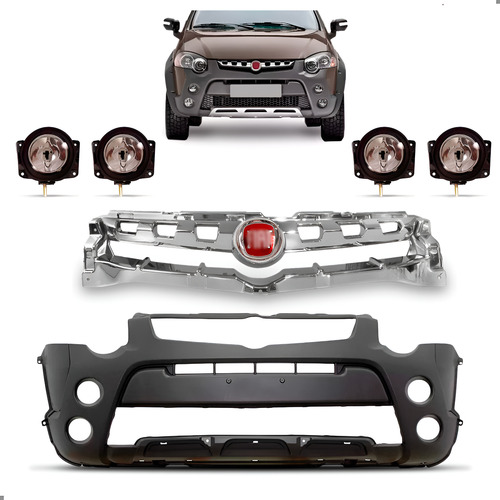 Kit Frente Strada 2013 2014 A 2020 Kit Milha E Grades Preto