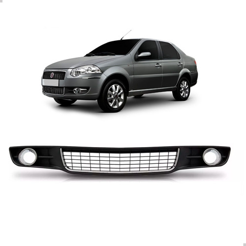 Grade Central Grand Siena 2008 A 2011 Preta Com Furo Milha