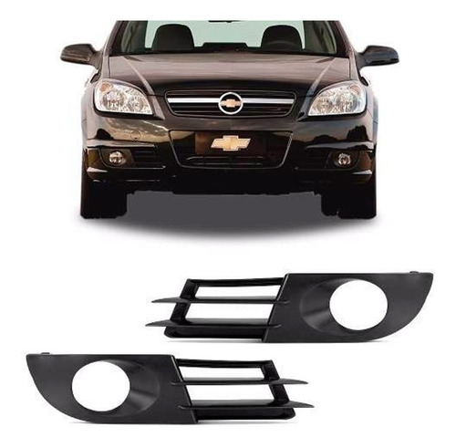 Par Moldura Parachoque Grade Vectra 2006 07 2008 C/furo Aux