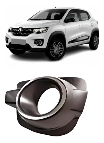 Grade Parachoque Para Kwid 2017 A 2022 C/m Aro Cromado Esquerdo Motorista Brilhante