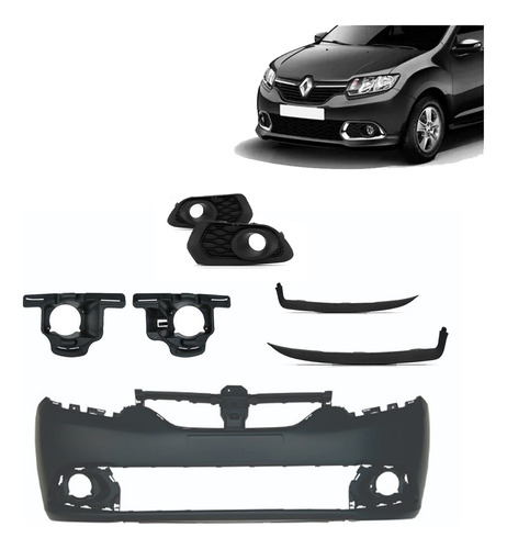 Kit Parachoque Sandero 2015 2016 2017 A 2020 Preto