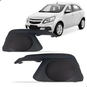 Par Tela Frontal Moldura Milha Agile 2013 14 15 16 Sem Furo Preto