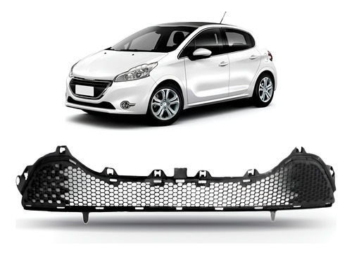Grade Central Parachoque Peugeot 208 13/16 - Preta