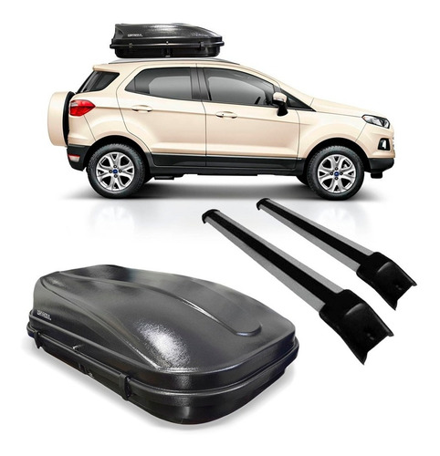 Kit Travessa Ecosport 2012 A 2016 + Bau Maleiro 510 Litros Preto