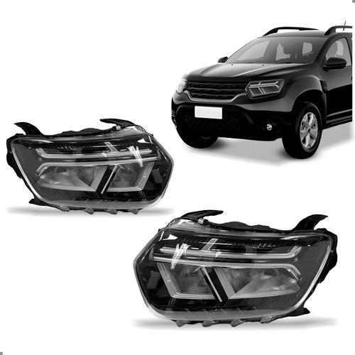 Par De Faróis Para Renault Duster Com Led 2025 A 2026 Ambos Lados
