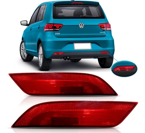 Par Refletor Parachoque Traseiro Fox 2015 2016 2017 Vermelho