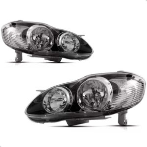 Par Farol Corolla Fielder 2003 A 2008 Mascara Negra Direito