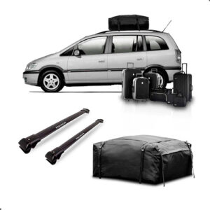 Kit Travessa Teto Zafira + Maleiro Dobrável 380 L Preto