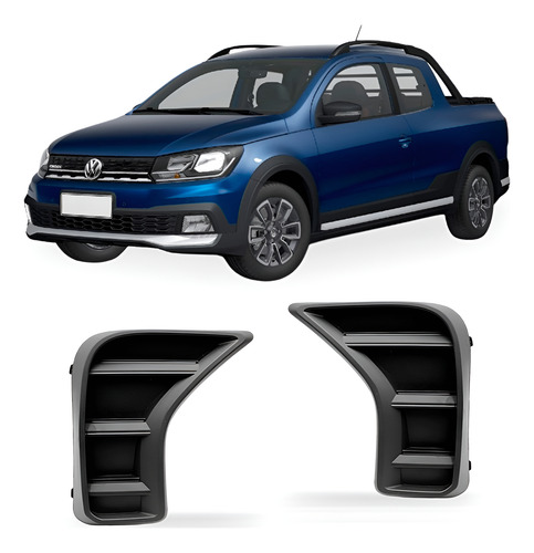 Par Grade Lateral Saveiro 23 A 26 Parachoque Diant S/ Furo