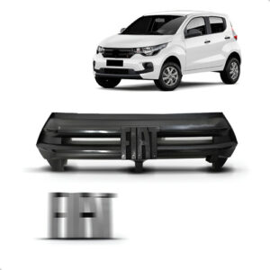 Kit Grade Com Emblema Para Fiat Mobi 2021 A 2023 Black Piano Preto