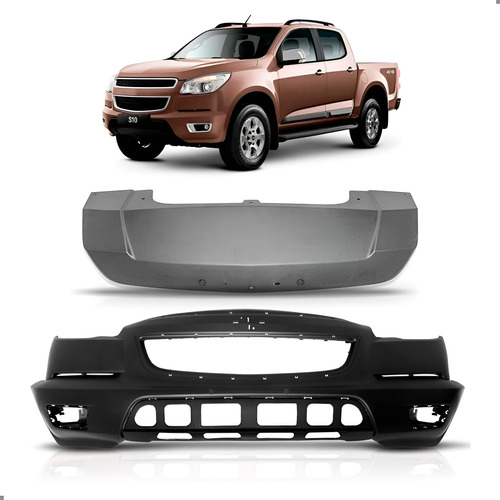 Kit Parachoque E Spoiler Para Pickup S10 2012 2013 A 2016 Preto