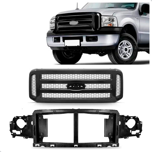 Kit Grade E Painel Mini Frente Ford F250 06 A 2012 Cor Preta