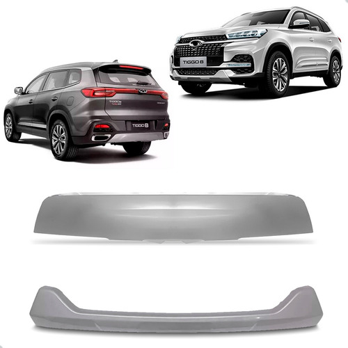 Kit Spoiler Tiggo 8 Ano 2021 A 2023 Dianteiro E Traseiro Preto