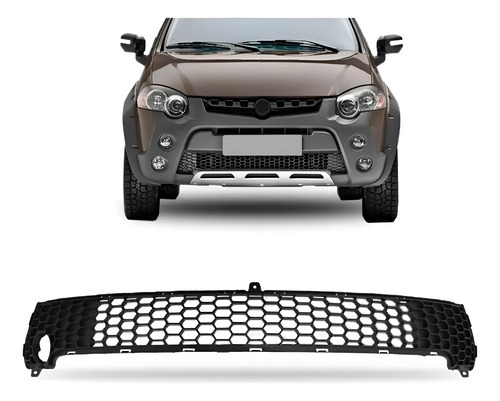 Grade Inferior Parachoque Palio Weekend 13 A 2016 1a Linha Preto