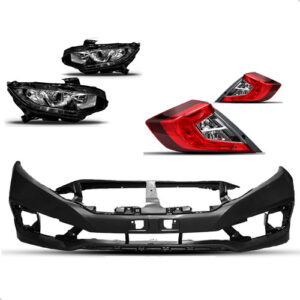 Kit Parachoque Par Farol E Lanterna Para Civic 2017 A 2021 Para Pintar