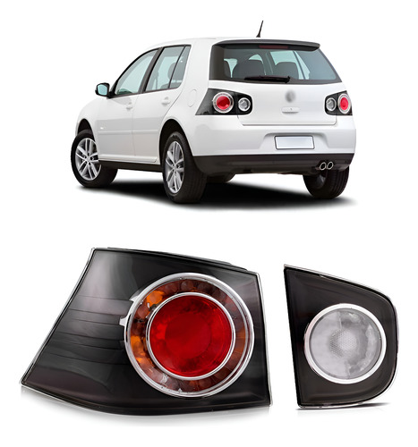 Par Lanterna Traseira Golf 2007 A 2012 Canto E Tampa Le Esquerdo
