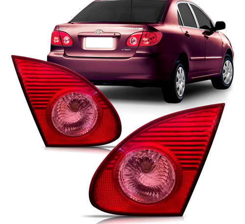 Par Lanterna Traseira Tampa Corolla 2003 04 05 06 2007 Rosa Vermelho
