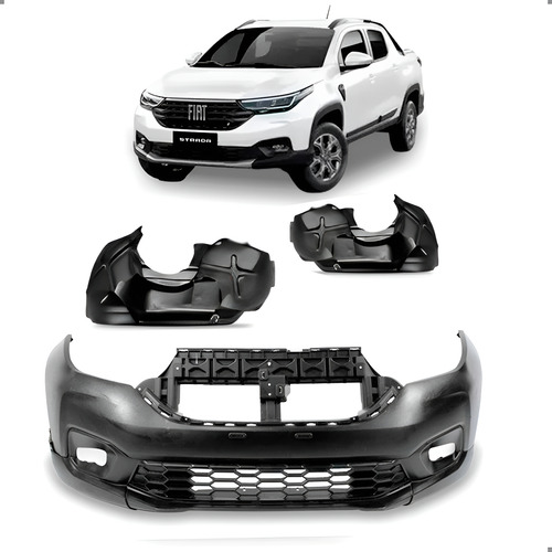 Kit Para Fiat Strada 1.3 2020 A 2026 Com Par Parabarro Preto