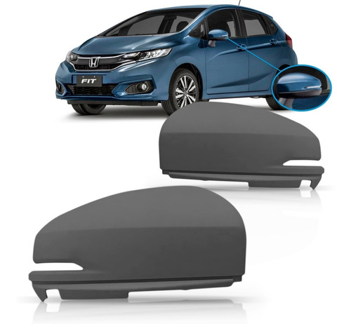 Par Capa Retrovisor Honda Fit 2015 2016 2017 Com Furo Pisca