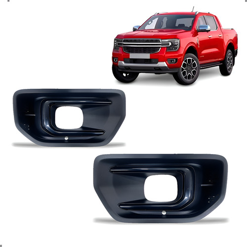 Par Grade Parachoque Para Ranger 2023 2024 2025 Friso Preto Preto Ambos Lados