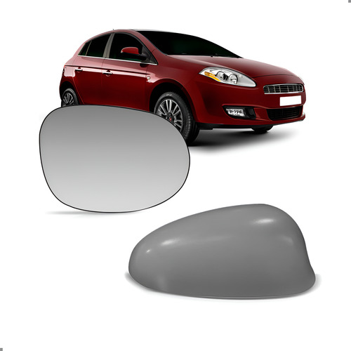 Kit Capa E Lente De Retrovisor Bravo 2011 A 2016 Direita Direito Passageiro
