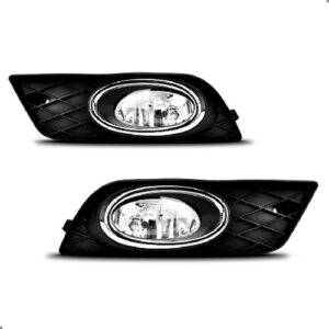 Tela Frontal Central E Par De Farol Milha Para Civic 12/14 Preto