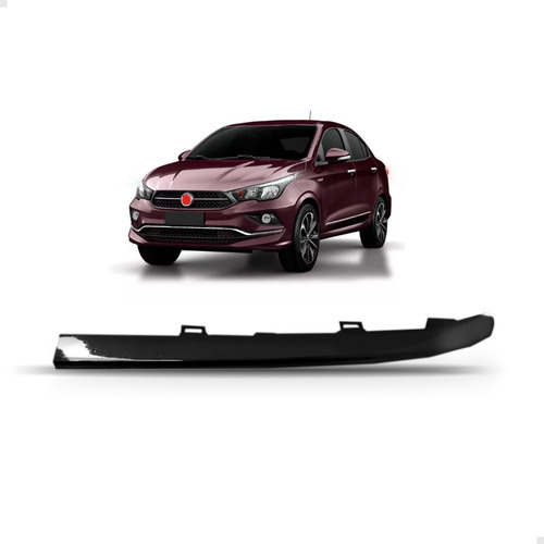 Aro Friso Da Grade Para Fiat Cronos 17/23 Black Piano Ld Preto ( Black Piano) Esquerda Motorista