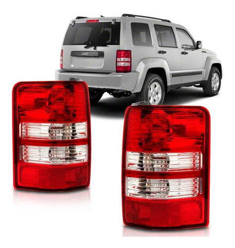 Par Lanterna Traseira Cherokee Sport 2008 A 2012 Vermelho