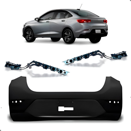 Kit Parachoque Traseiro Para Onix 2020 A 2025 Par Suporte