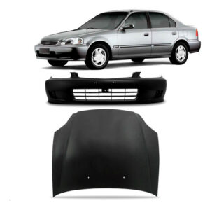 Capo E Parachoque Honda Civic 1999 A 2000 Preto