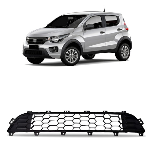 Tela Frontal Central Parachoque Mobi 2021 2022 2023 Preta Preto