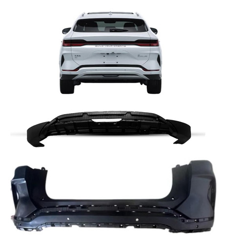 Kit Parachoque Traseiro E Spoiler Byd Song Plus 2025 2026 Preto