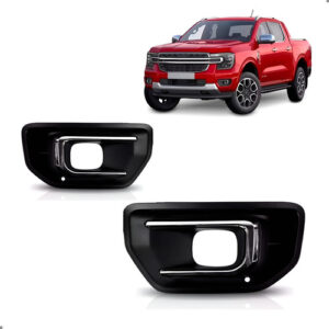 Par Grade Parachoque Para Ranger 2023 A 2025 Friso Cromado Preto Ambos Lados