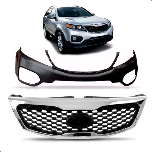 Kit Envolvente Para Kia Sorento 2010 A 2012 Com Grade Preto