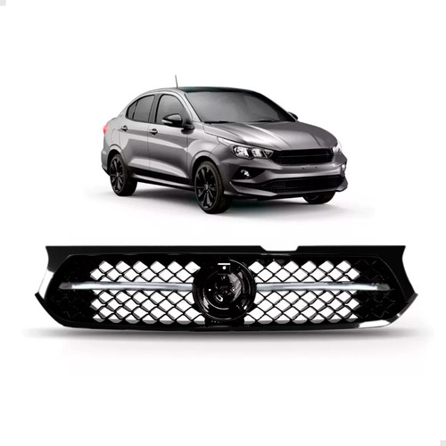 Grade Fiat Cronos 2017 A 2020 Black Piano Com Friso Cromado