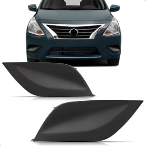 Par Moldura Tampa Farol Milha Nissan Versa 2015 A 2021 Preto