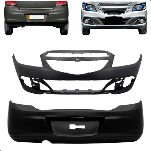 Par Parachoque Dianteiro Traseiro Para Onix Joy 2012 A 2016 Para Pintar