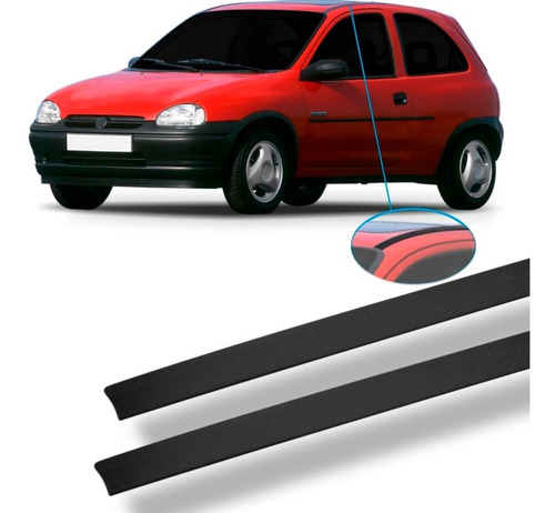 Par Borracha Friso De Teto Corsa Wind 2p  Com Grampos Preto