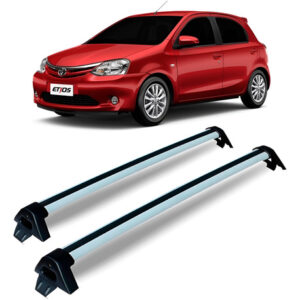 Rack Teto Toyota Etios Hatch & Sedan Aluminio Prata Plata